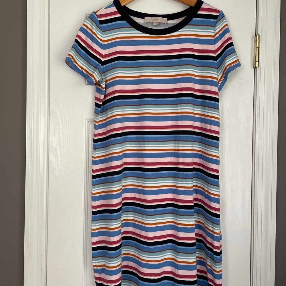 Loft Striped Cotton Dress